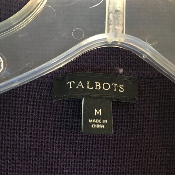 Talbots Cardigan Jacket Plum Purple Thick Jersey Womens M - Picture 3 of 9